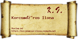 Korcsmáros Ilona névjegykártya