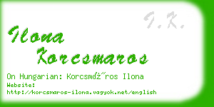 ilona korcsmaros business card